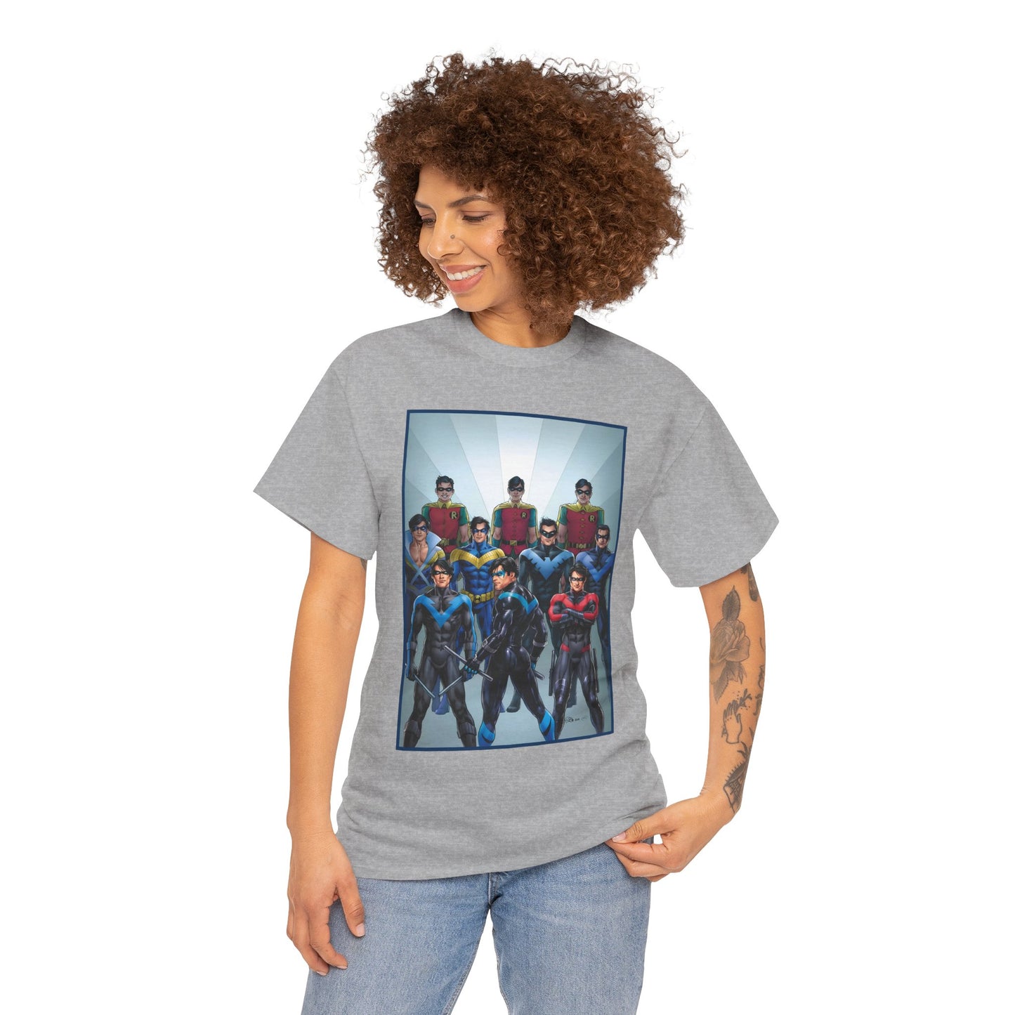 Nightwing Through the Ages T-Shirt - Nicola Scott Art - Dick Grayson, Robin the Boy Wonder - Batman Sidekick - New Teen Titans Leader - DC Comics