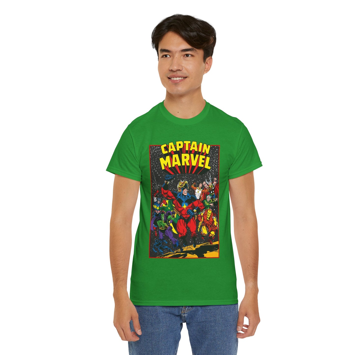 Captain Marvel T-Shirt - Marvel Comics - Jim Starlin Art - Mar-Vell - Kree - Cosmic Hero