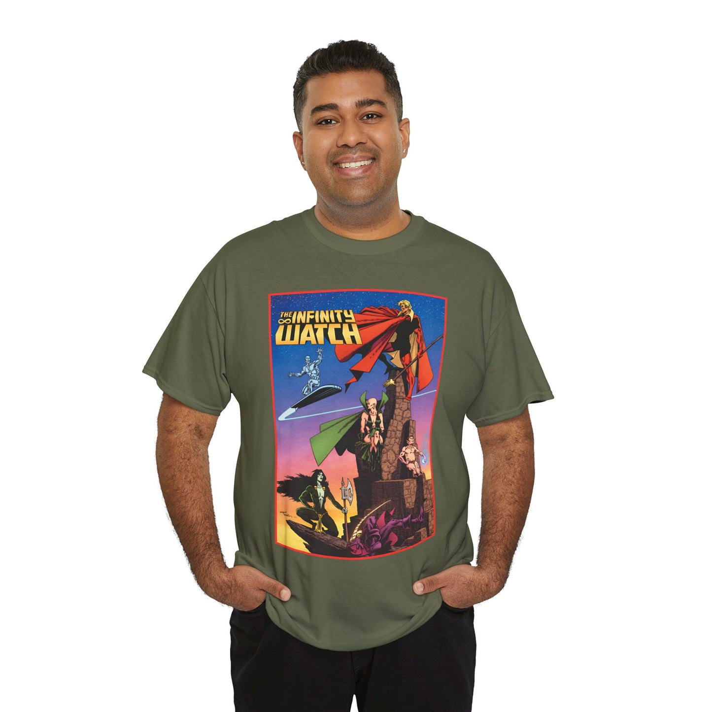 Infinity Watch T-Shirt - Jim Starlin Art - Adam Warlock, Silver Surfer, Moondragon, Pip the Troll - Marvel Comics