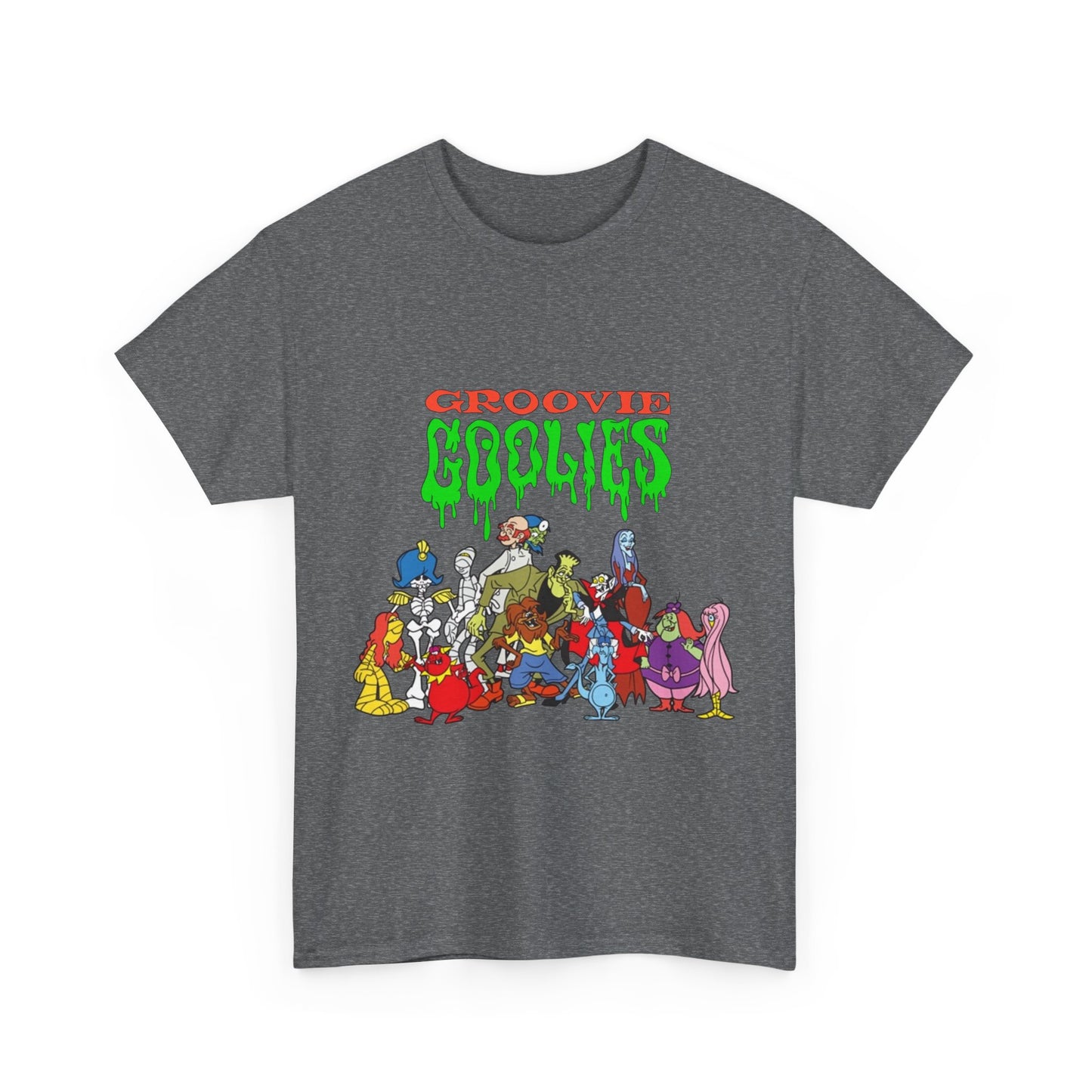 Groovie Goolies T-Shirt - The Monster Trio (Drac, Frankie, Wolfie) - Hagatha, Bella La Ghostly, Boneapart, Mummy - Horrible Hall on Horrible Drive - Filmation Cartoon
