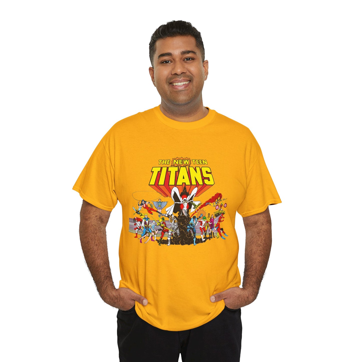 New Teen Titans T-Shirt - George Perez Art - Nightwing, Starfire, Cyborg, Speedy, Bumblebee, Hawk, Dove, Speedy, Wonder Girl, Terra, Lilith - DC Comics