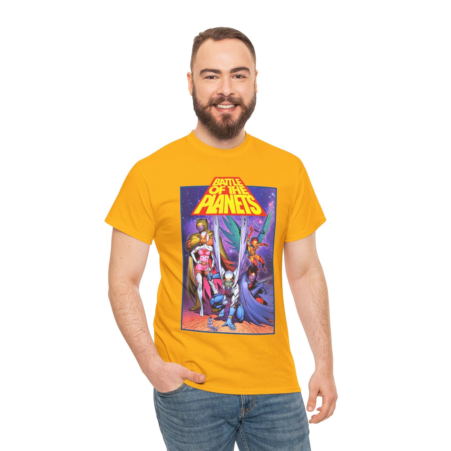 Battle of the Planets T-Shirt - Marc Silvestri Art - G-Force - Popular Gatchaman Cartoon - Mark, Jason, Princess, Keyop, and Tiny