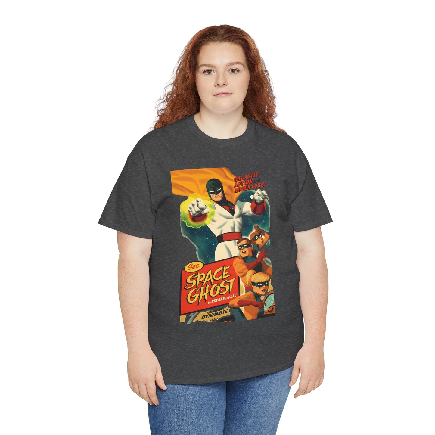 Space Ghost T-Shirt - Frank Cho Art - Jan, Jace & Blip - Movie Poster Style Artwork - Alex Toth Creation - Hanna-Barbera Cartoon