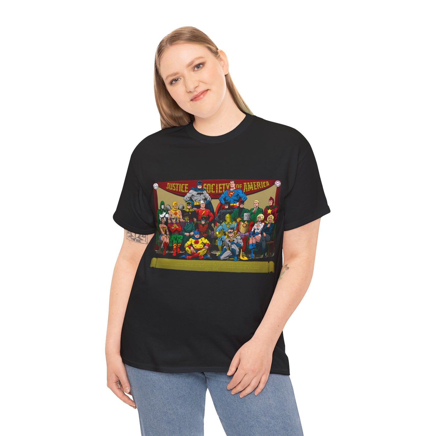 JSA T-Shirt - Sandman, Starman, Atom, Dr Fate, Mr Terrific, Flash, Green Lantern - DC Comics - Justice Society of America - Golden Age