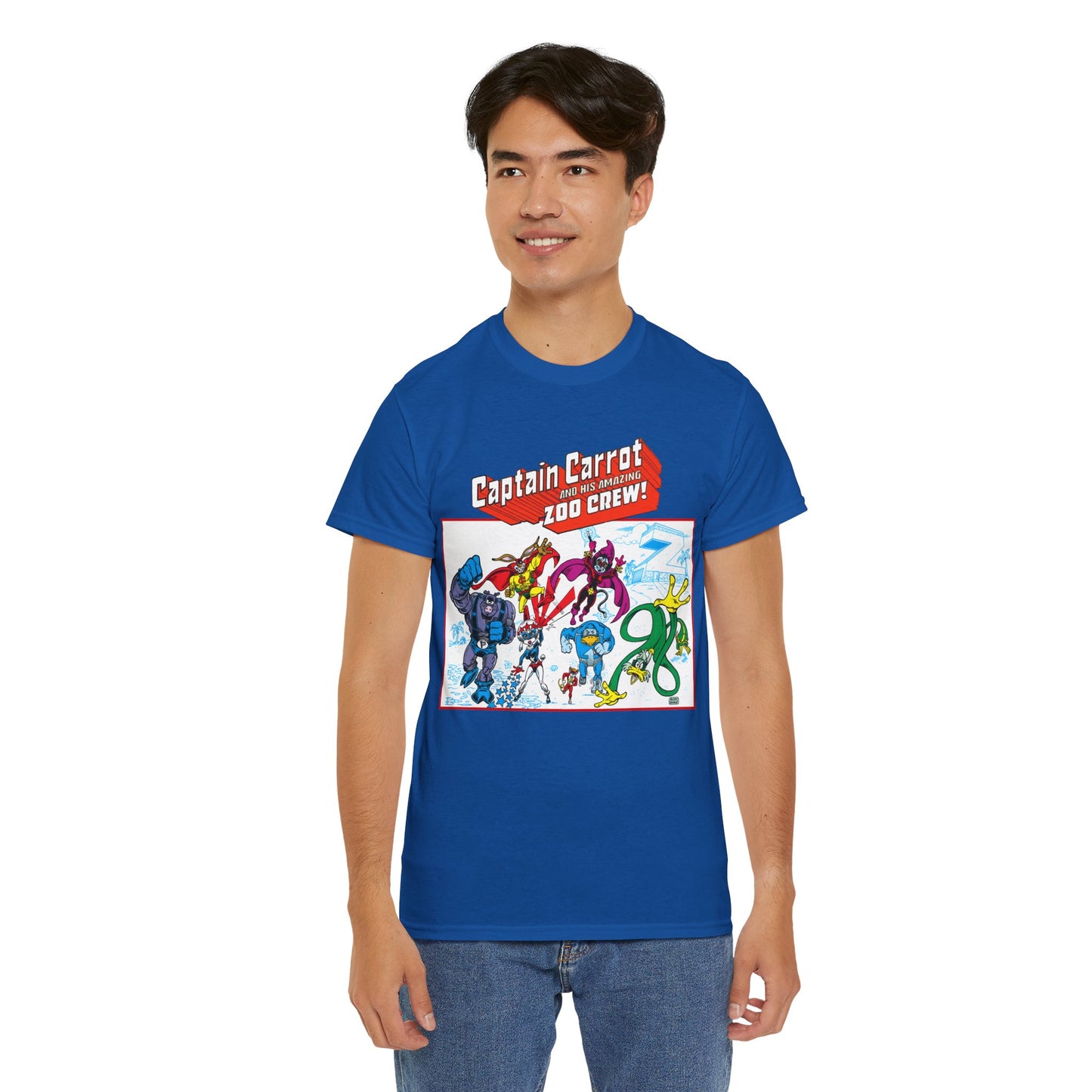 Captain Carrot & His Amazing Zoo Crew T-Shirt - DC Comics Series - Funny Animal Retro 1980s - Pig-Iron, Yankee Poodle, Rubberduck
