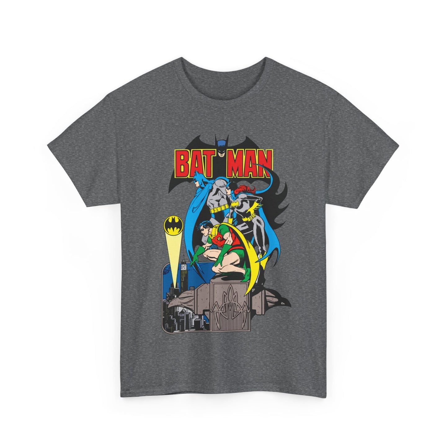 Batman, Robin & Batgirl T-Shirt - José Luis García-López Art - DC Comics Style Guide - 1970s Retro Art - Gotham City - Bat Signal