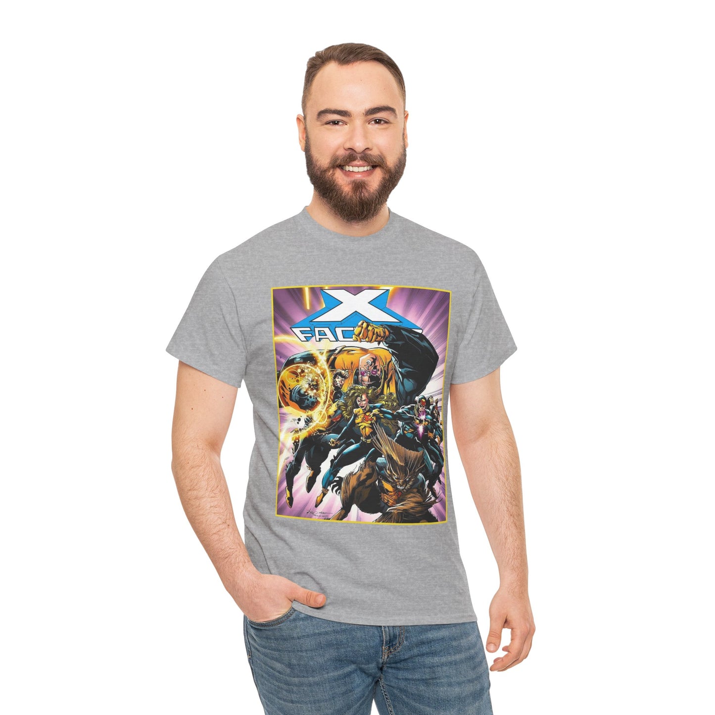 X-Factor T-Shirt - Larry Stroman Art - Polaris, Havok, Strong Guy, Jamie Madrox - X-Men Spin-Off - Mutant Heroes - Marvel Comics