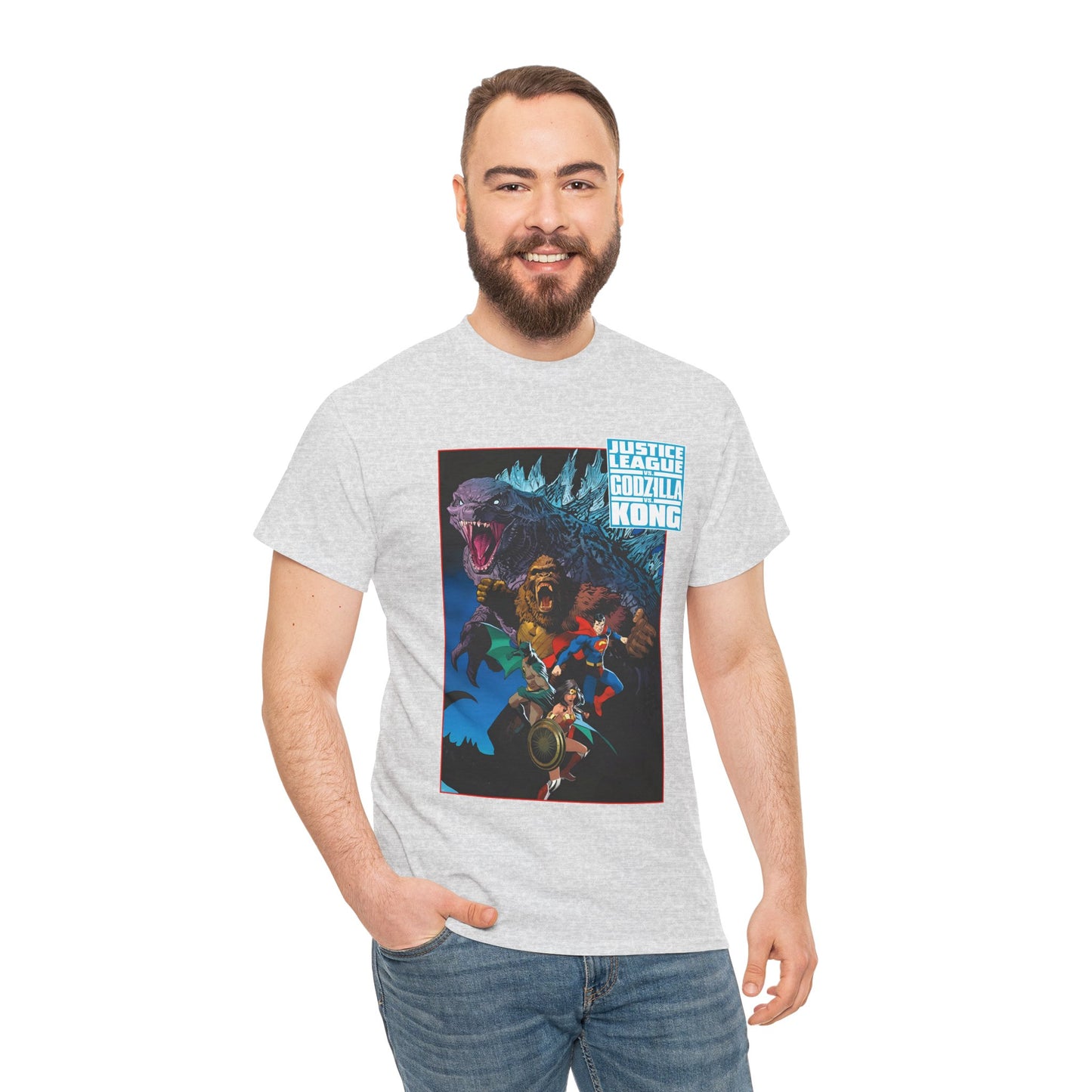 Justice League Vs Godzilla Vs Kong T-Shirt - Dan Mora Art - Wonder Woman, Superman, Batman - DC Comics