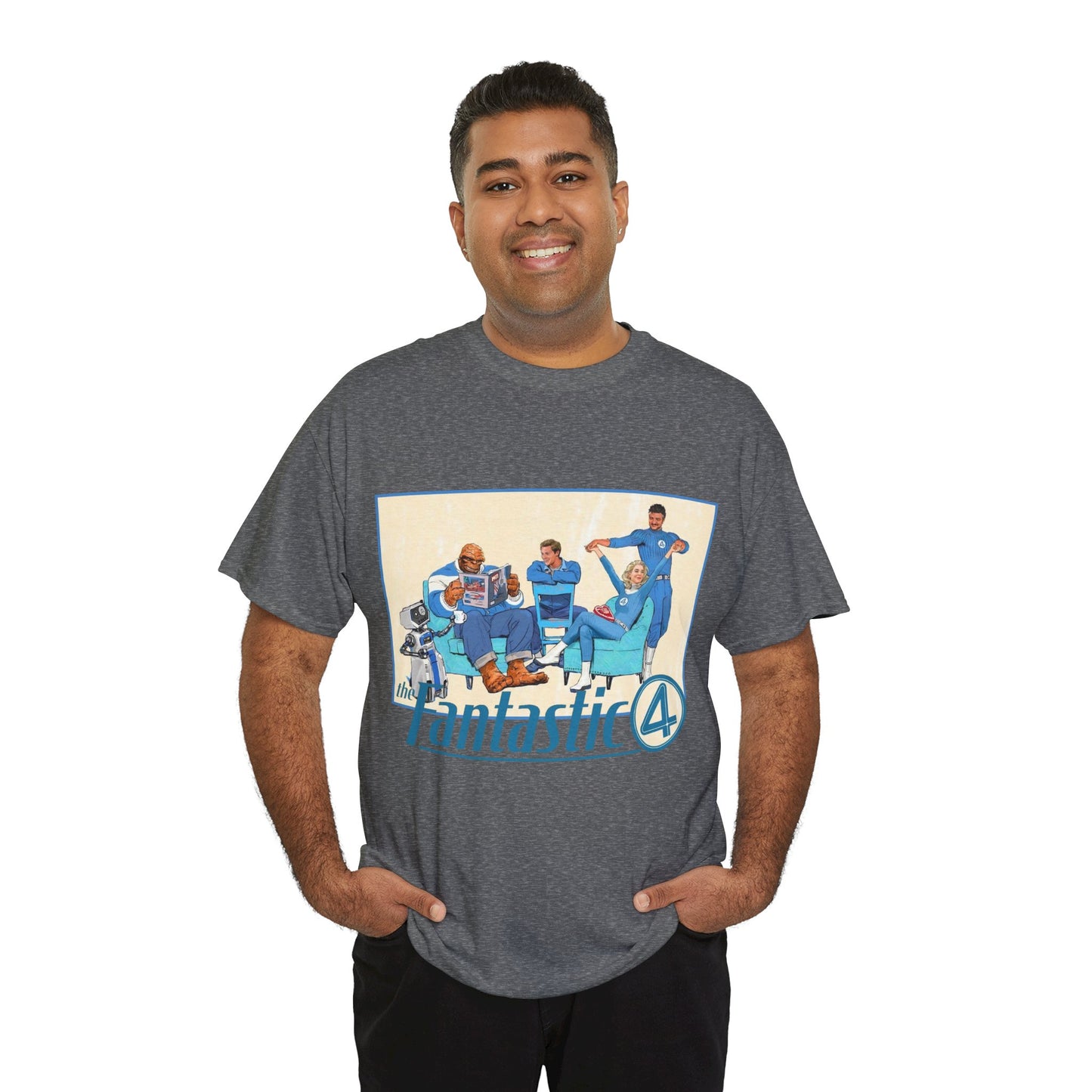 Fantastic Four T-Shirt - 2025 MCU Movie - Reed Richards, Invisible Woman, Thing, Human Torch - Marvel Comics Characters