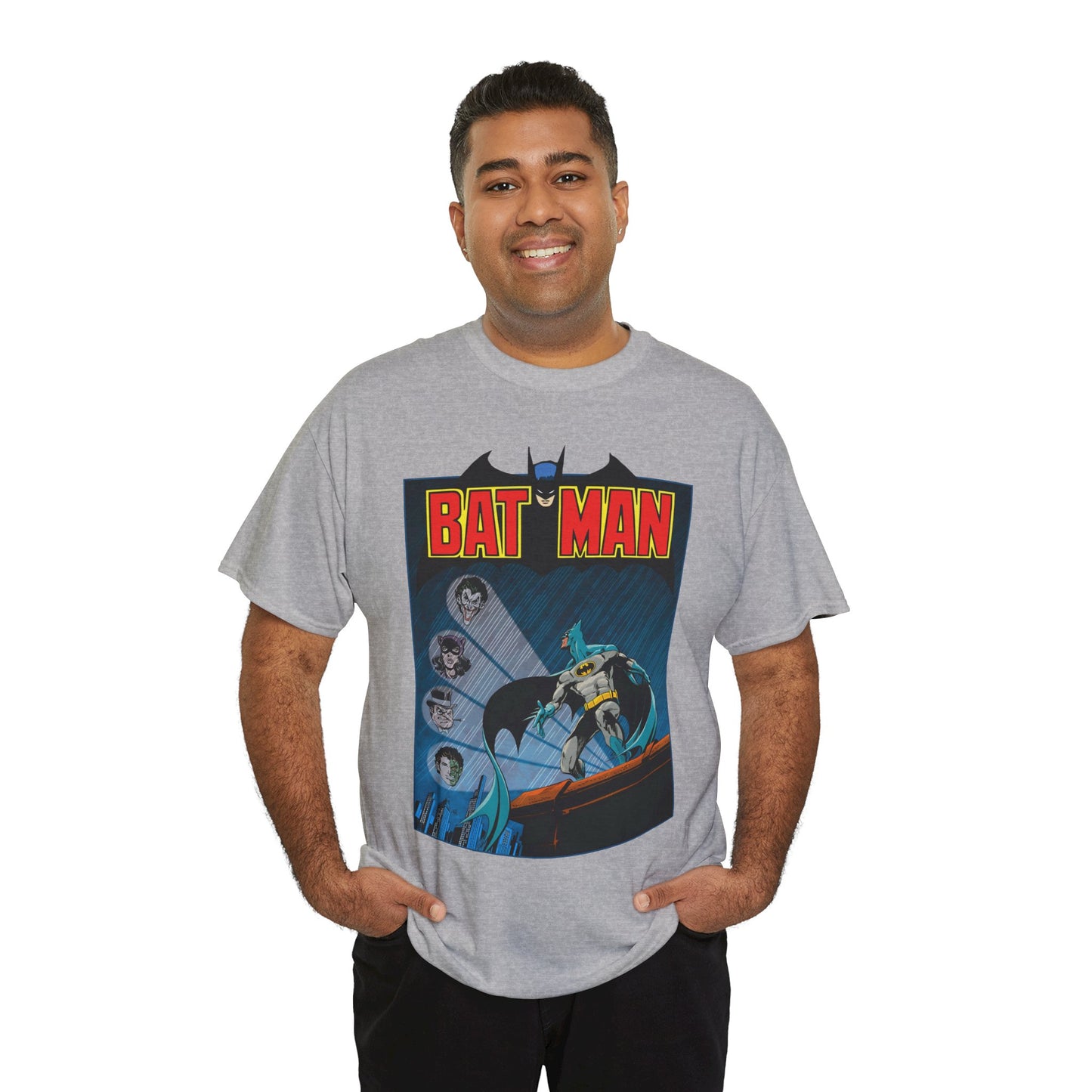 Batman T-Shirt - DC Comics - Catwoman, Joker, Two-Face, Penguin - Bronze Age Art - Gotham City