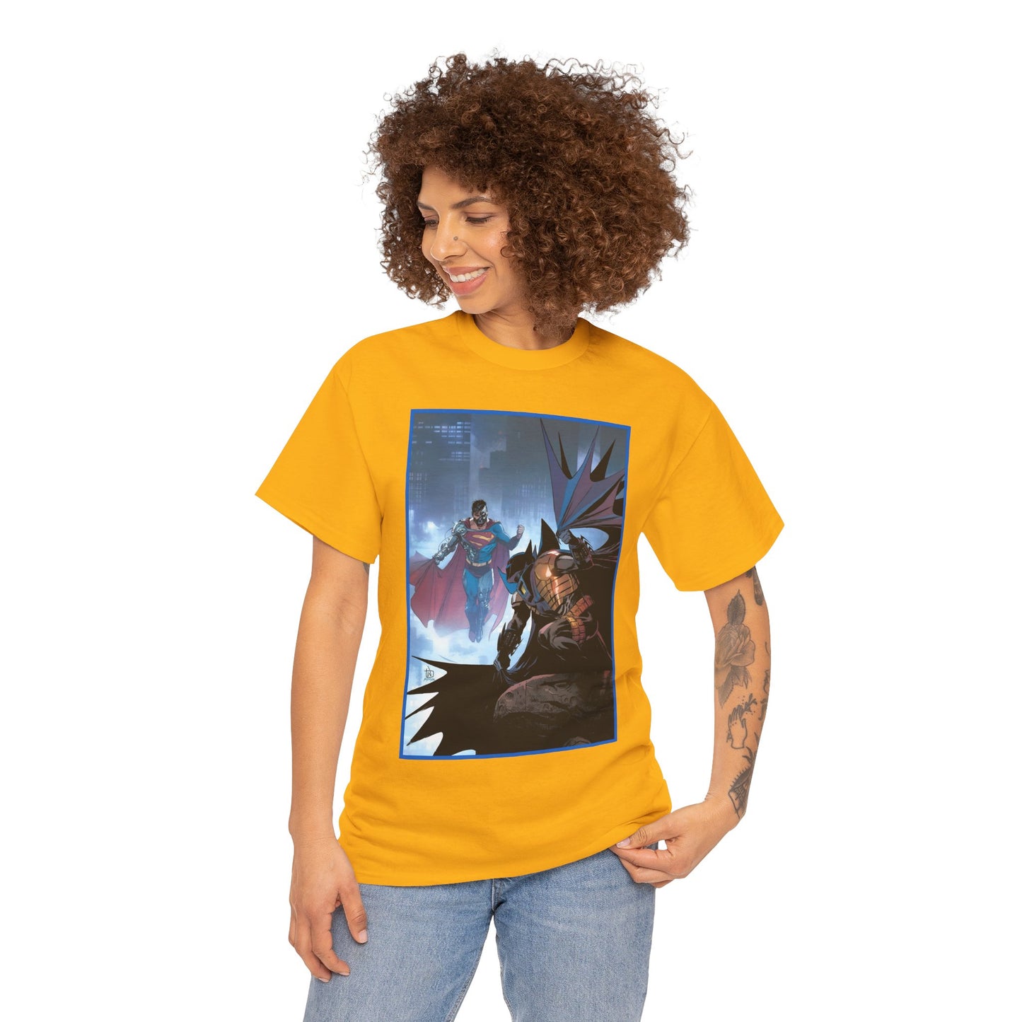 Cyborg Superman Vs Azrael Batman T-Shirt - Lee Weeks Art - Reign of the Superman, Knightfall - World's Finest Variant Cover Art - DC Comics