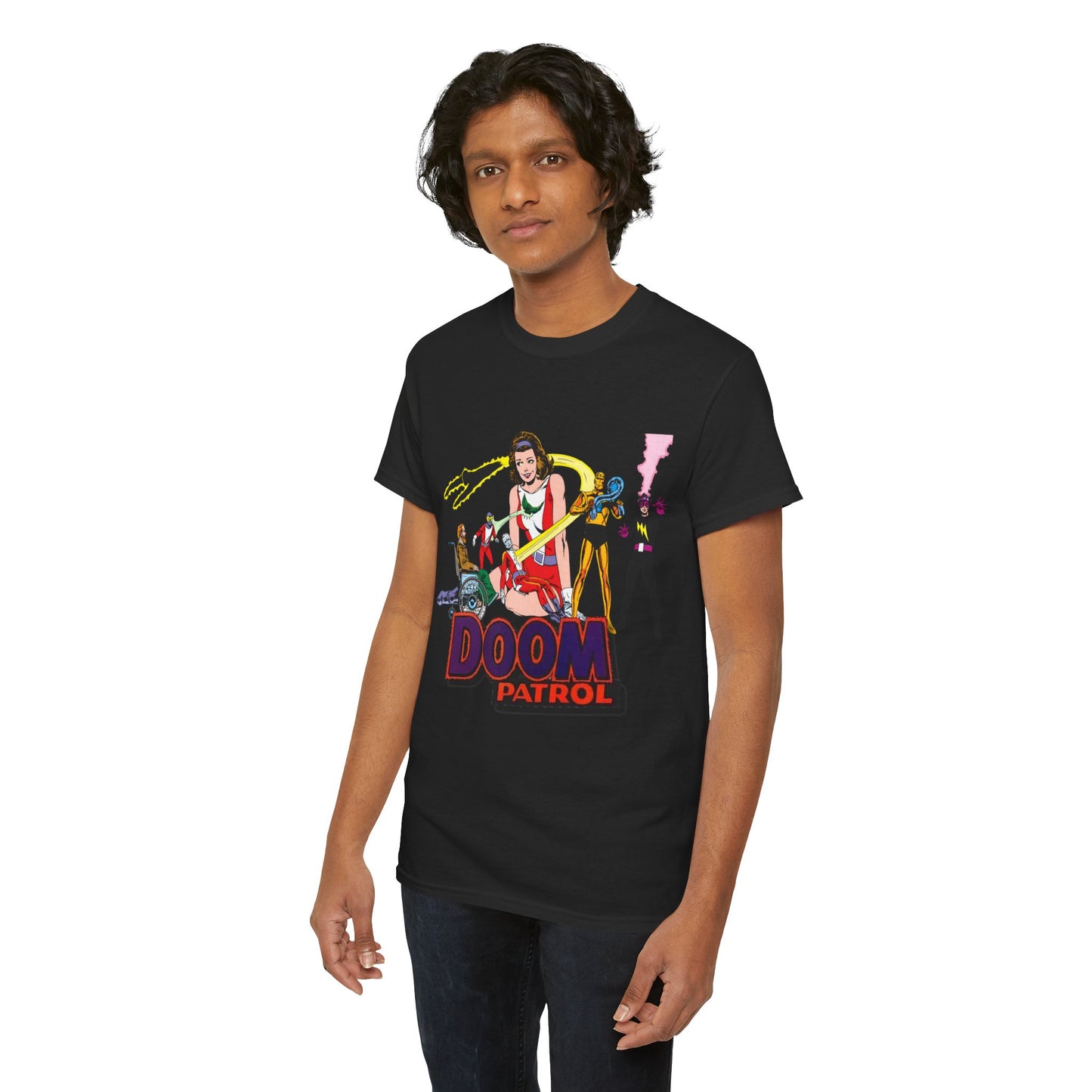 Doom Patrol T-Shirt - John Byrne Art - DC Comics Who's Who Art - Beast Boy, Robotman, Mento, Elasti-Girl, Negative Man, The Chief