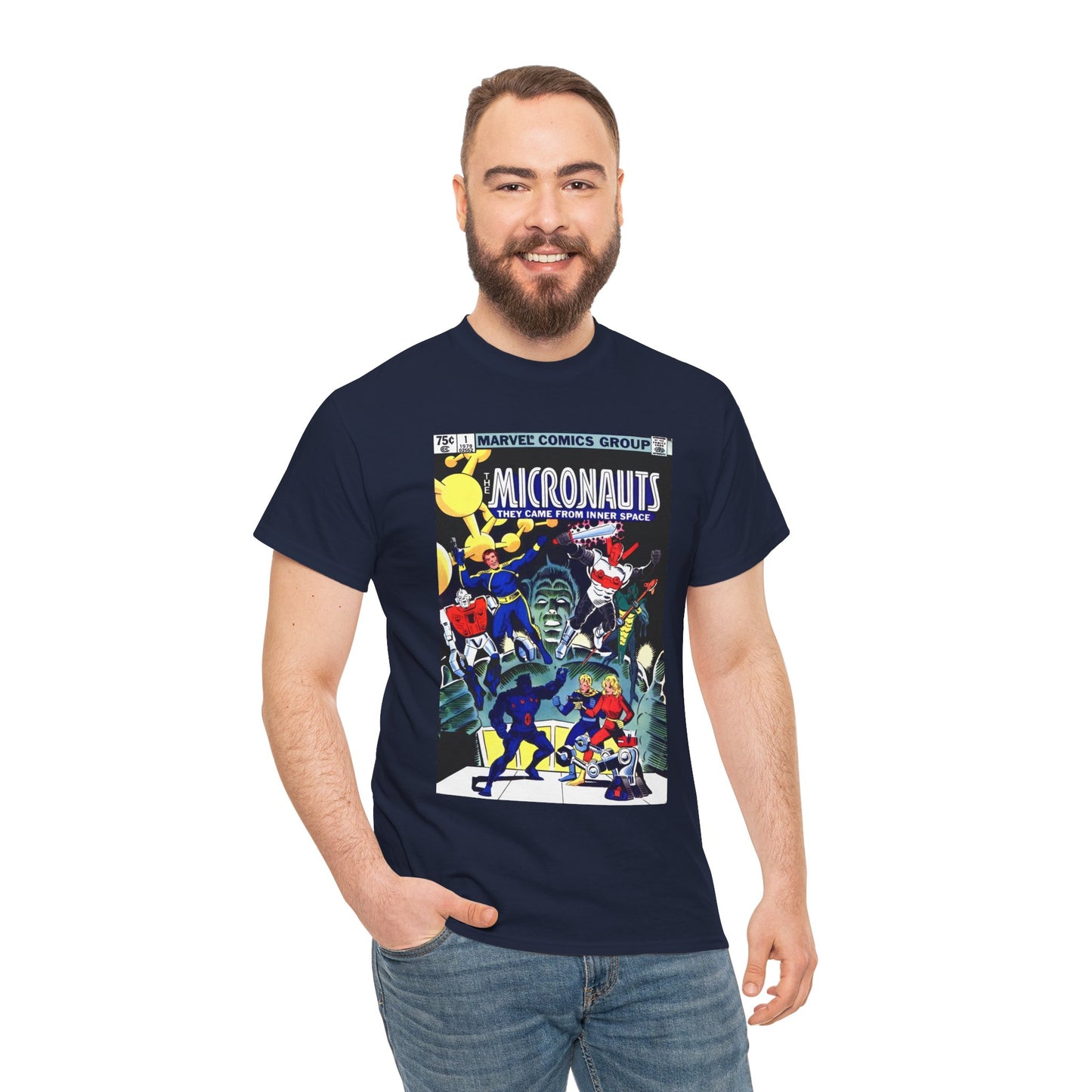 Micronauts T-Shirt - Annual #1 Cover Art - Marvel Comics - Arcturus Rann, Biotron, Marionette, Microtron, Bug, Acroyear