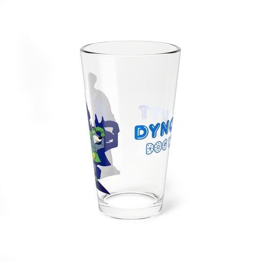 Dynomutt & Blue Falcon Pint Glass, 16oz - Hanna-Barbera Saturday Morning Cartoon - 1980s