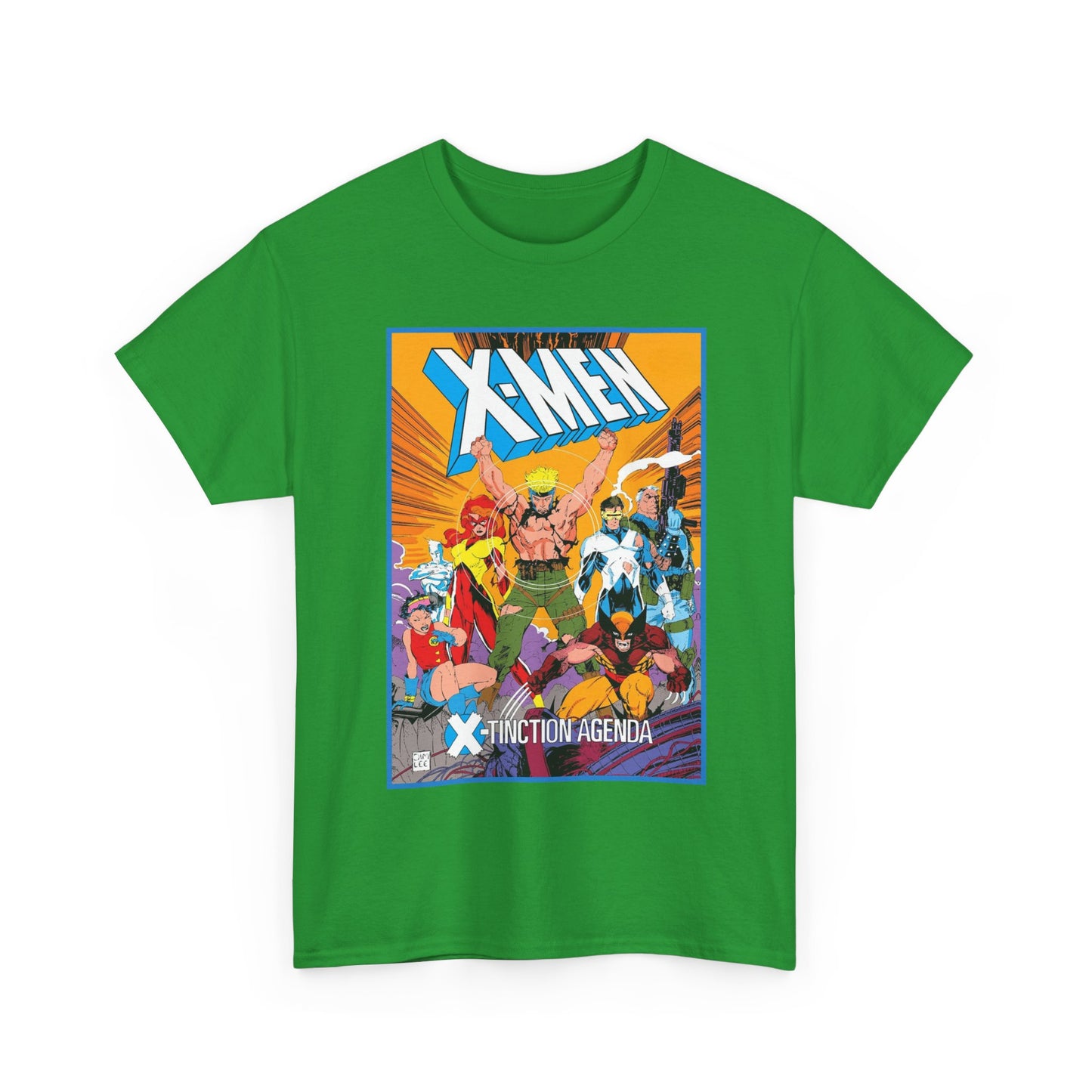 Uncanny X-Men T-Shirt - Jim Lee Art - Wolverine, Cyclops, Jean Grey, Cable, Iceman, Havok, Jubilee - X-Tinction Agenda - Marvel Comics