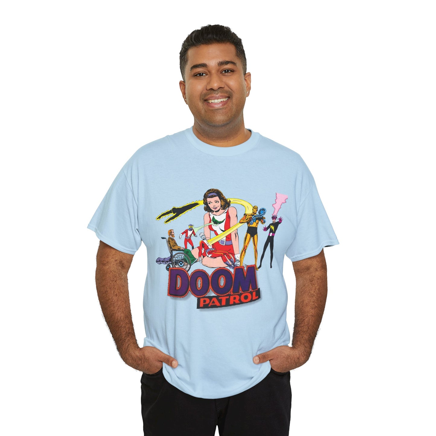 Doom Patrol T-Shirt - John Byrne Art - DC Comics Who's Who Art - Beast Boy, Robotman, Mento, Elasti-Girl, Negative Man, The Chief