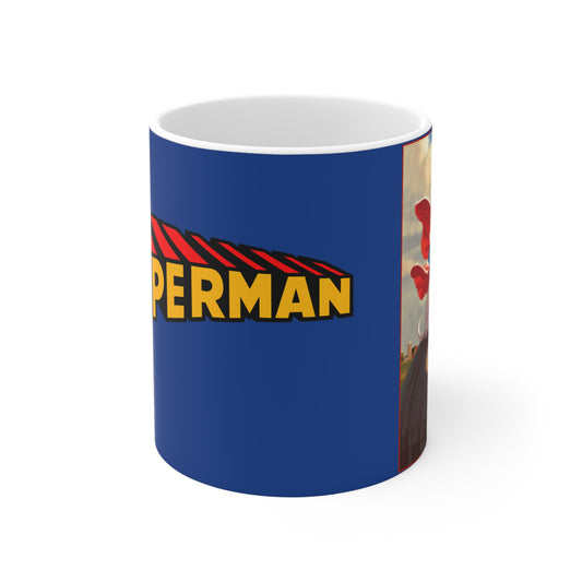 Superman & Krypto Coffee Mug 11oz - Man of Steel, Metropolis, Smallville - DC Comics - New 2025 Movie