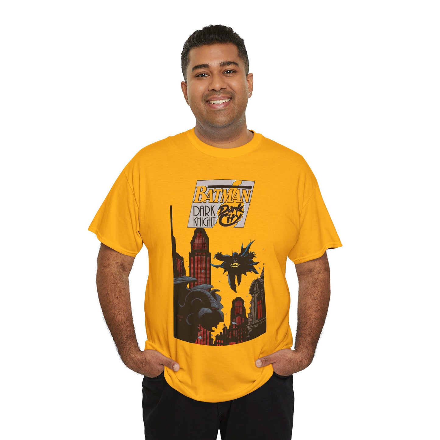 Batman: Dark Knight, Dark City T-Shirt - Mike Mignola Art - Gotham City, Bruce Wayne - 1990s Cover Art - DC Comics