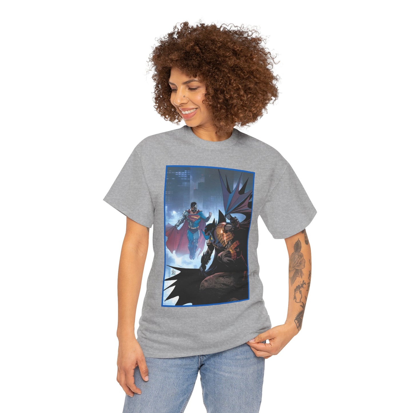 Cyborg Superman Vs Azrael Batman T-Shirt - Lee Weeks Art - Reign of the Superman, Knightfall - World's Finest Variant Cover Art - DC Comics