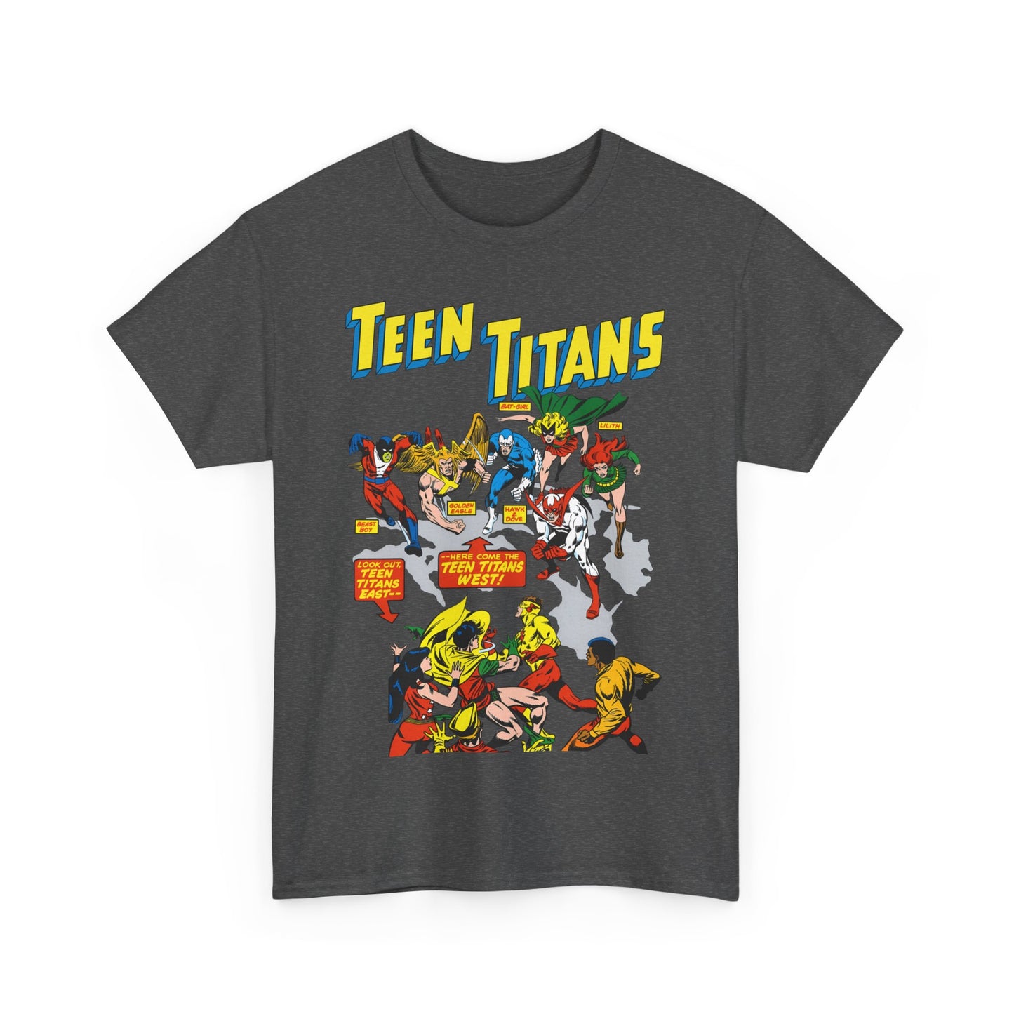 Teen Titans T-Shirt - Rick Buckler Art - Titans West, Lilith, Hawk & Dove, Beast Boy, Golden Eagle - DC Comics