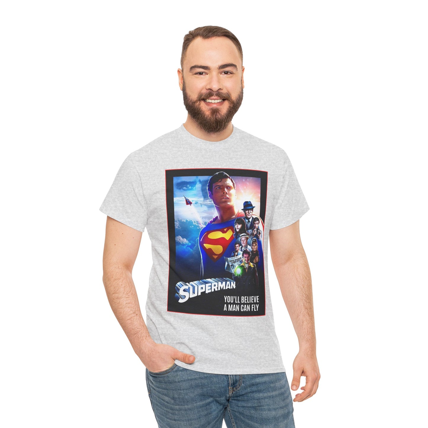 Superman The Movie T-Shirt - Christopher Reeve, Gene Hackman, Margot Kidder - Beloved 1970s Warner Brothers Movie - Krypton, Smallville, Metropolis - DC Comics