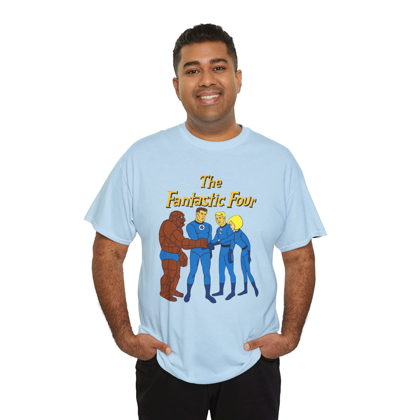 Fantastic Four T-Shirt - Hanna-Barbera 1960s Cartoon - Human Torch, The Thing, Invisible Woman - Marvel Comics