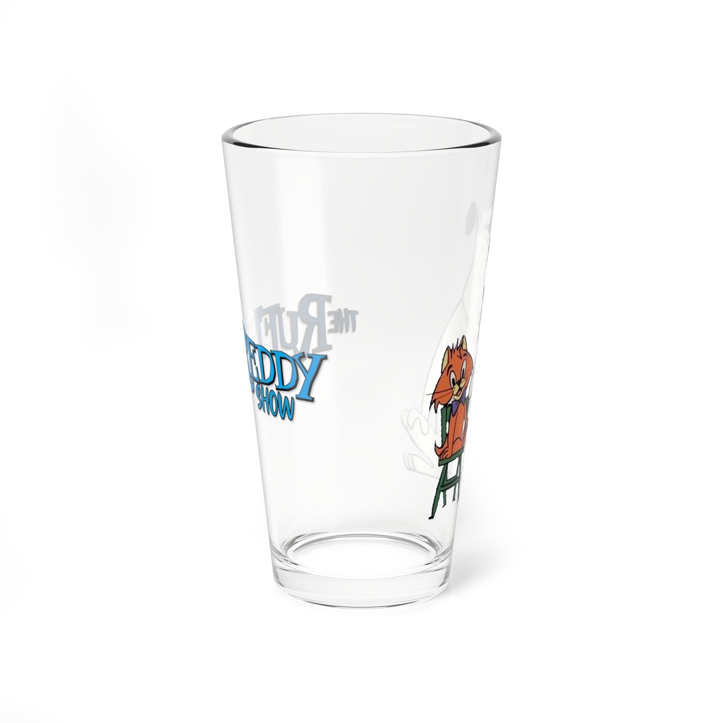 Ruff and Reddy Show Pint Glass, 16oz - Beloved Hanna-Barbera Cartoon 1950s TV - Classic Animation - Early Saturday Morning Cartoon