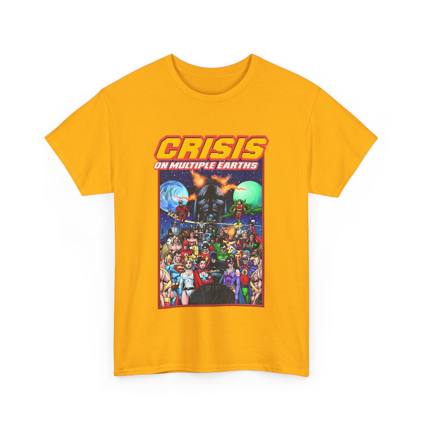 Crisis on Multiple Earths T-Shirt - George Perez Art - JSA & JLA Team-ups - Superman, Batman, Zatanna, Huntress, Power Girl, Hawkman, New Gods, Darkseid - DC Comics