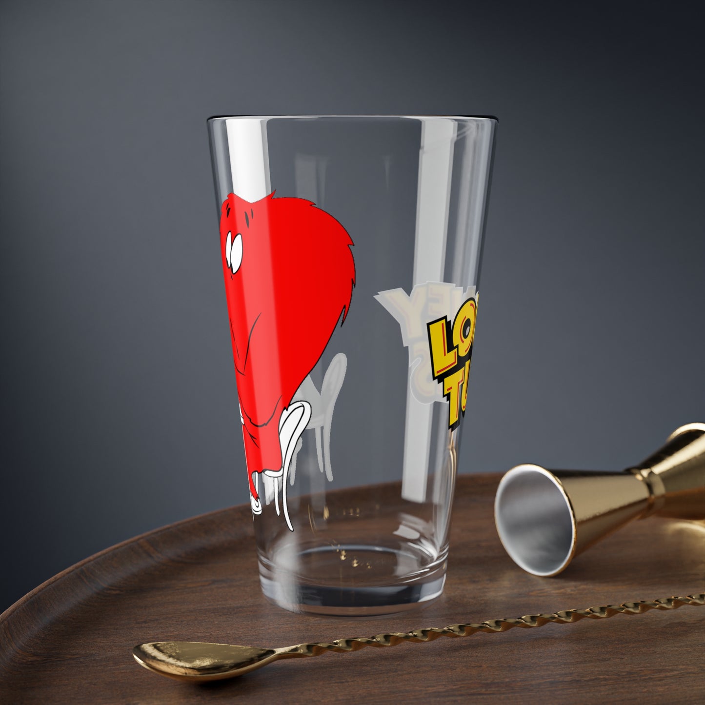 Bugs Bunny & Gossamer Pint Glass, 16oz - Popular Looney Tunes Character - Getting a Manicure - Red Monster - WB