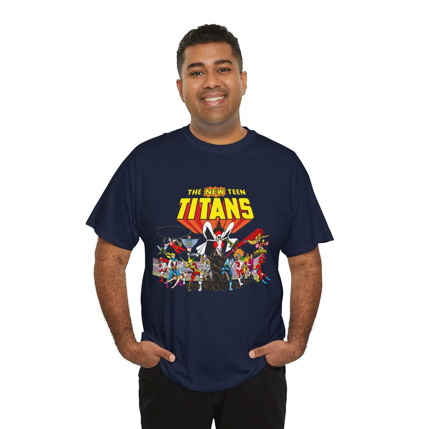 New Teen Titans T-Shirt - George Perez Art - Nightwing, Starfire, Cyborg, Speedy, Bumblebee, Hawk, Dove, Speedy, Wonder Girl, Terra, Lilith - DC Comics