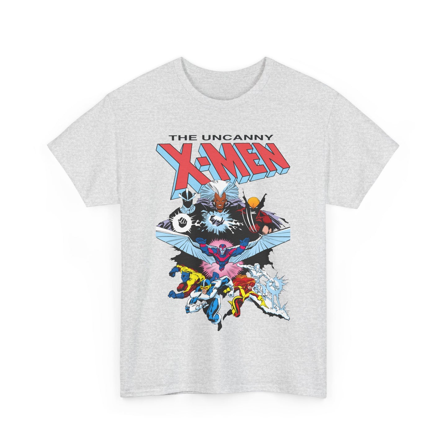 X-Men/X-Factor T-Shirt - Cyclops, Storm, Jean Grey, Iceman, Beast, Wolverine - Marvel Comics - From the Inferno Storyline - Mutant Battle