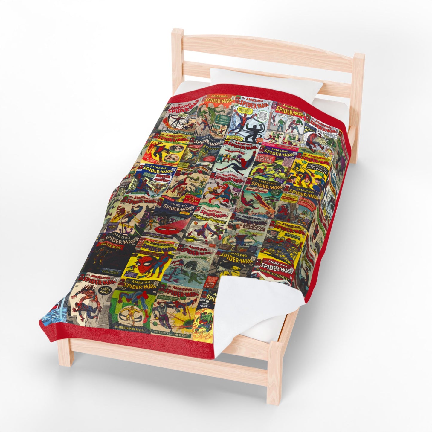 Amazing Spider-Man Velveteen Plush Blanket 60x80" - Steve Ditko Art - Classic Silver Age Covers - Peter Parker - Marvel Comics