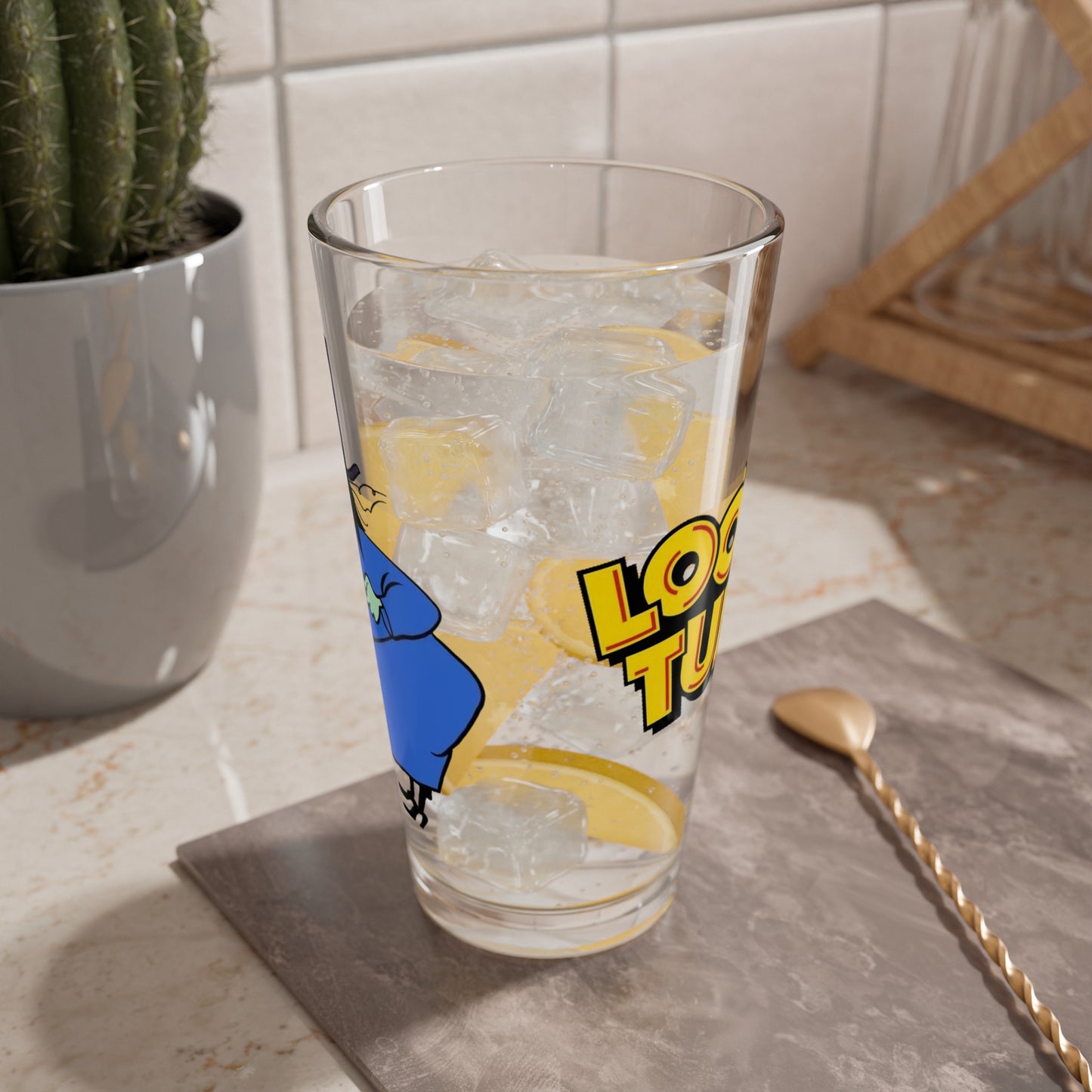 Witch Hazel Pint Glass, 16oz - Looney Tunes Cartoon Art - Broom-Stick Bunny - Popular WB Halloween Character
