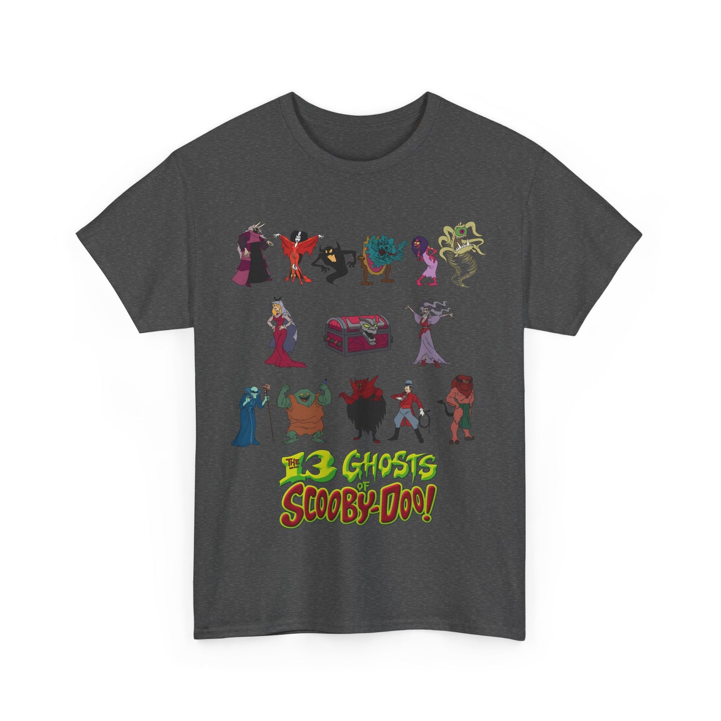 13 Ghosts of Scooby-Doo T-Shirt - Hanna-Barbera Saturday Morning Cartoon - Chest of Demons - Maldor, Queen Morbidia, Reflector Specter