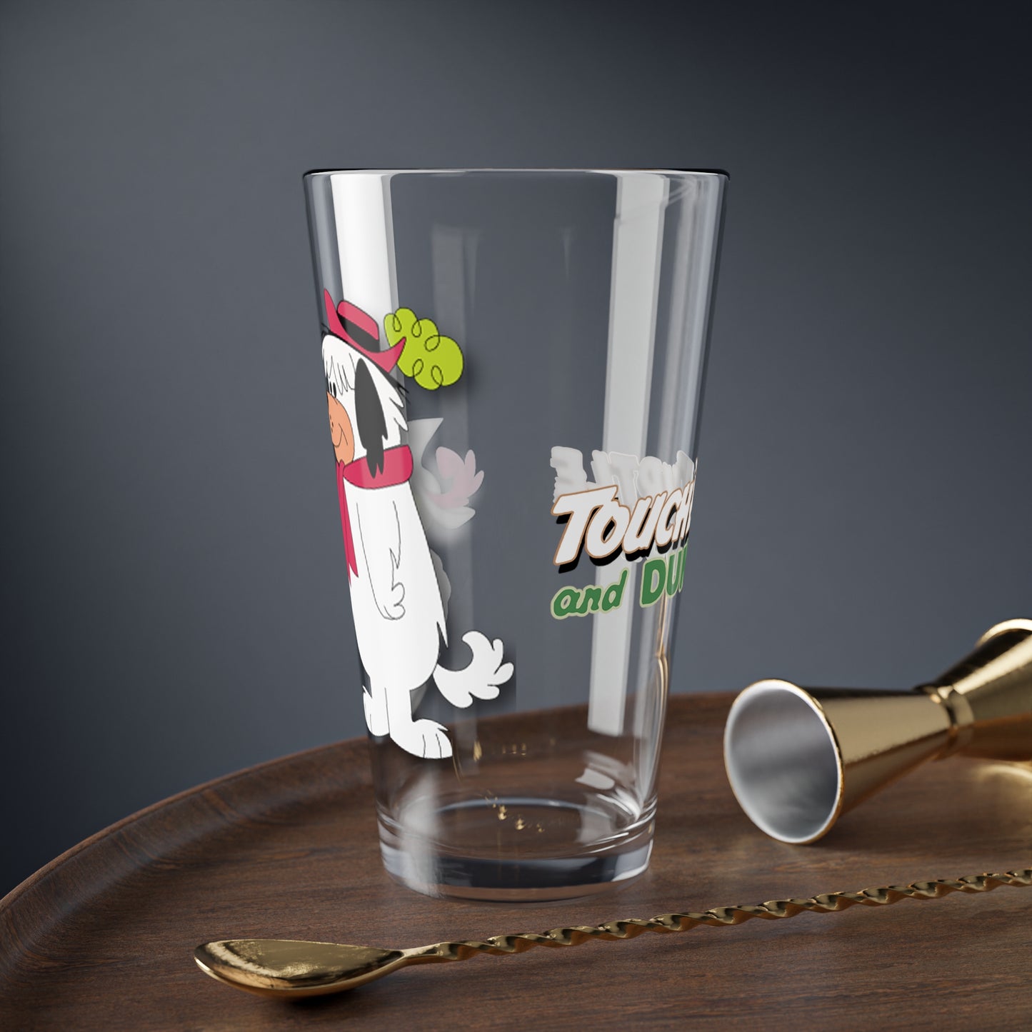 Touché Turtle & Dum Dum Pint Glass, 16oz - Hanna-Barbera Cartoon 1960s TV - Heroic Fencers - Touché away! - Animated Classic