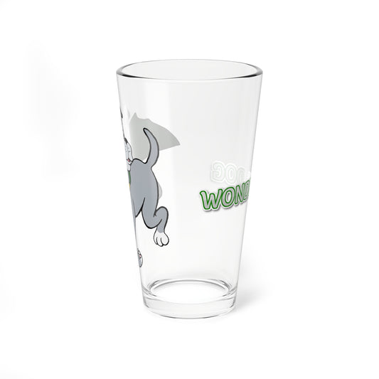 Wonder Dog Glass, 16oz - Super Friends Mascot - Companion to Marvin & Wendy - Hanna-Barbera Cartoon 1970s TV - Hall of Justice - DC Comics Character