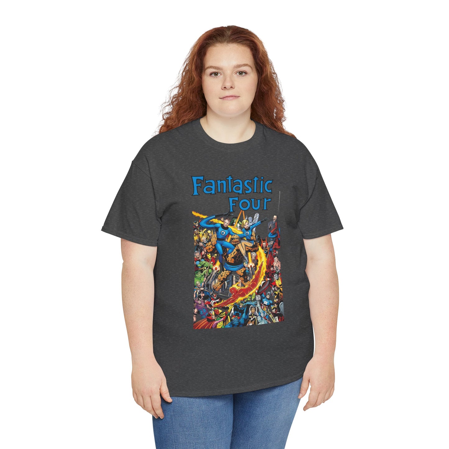 Fantastic Four T-Shirt - Classic John Byrne Art - Popular Marvel Comics Characters - Human Torch, The Thing, Invisible Woman, Reed Richards - 2025 MCU Movie