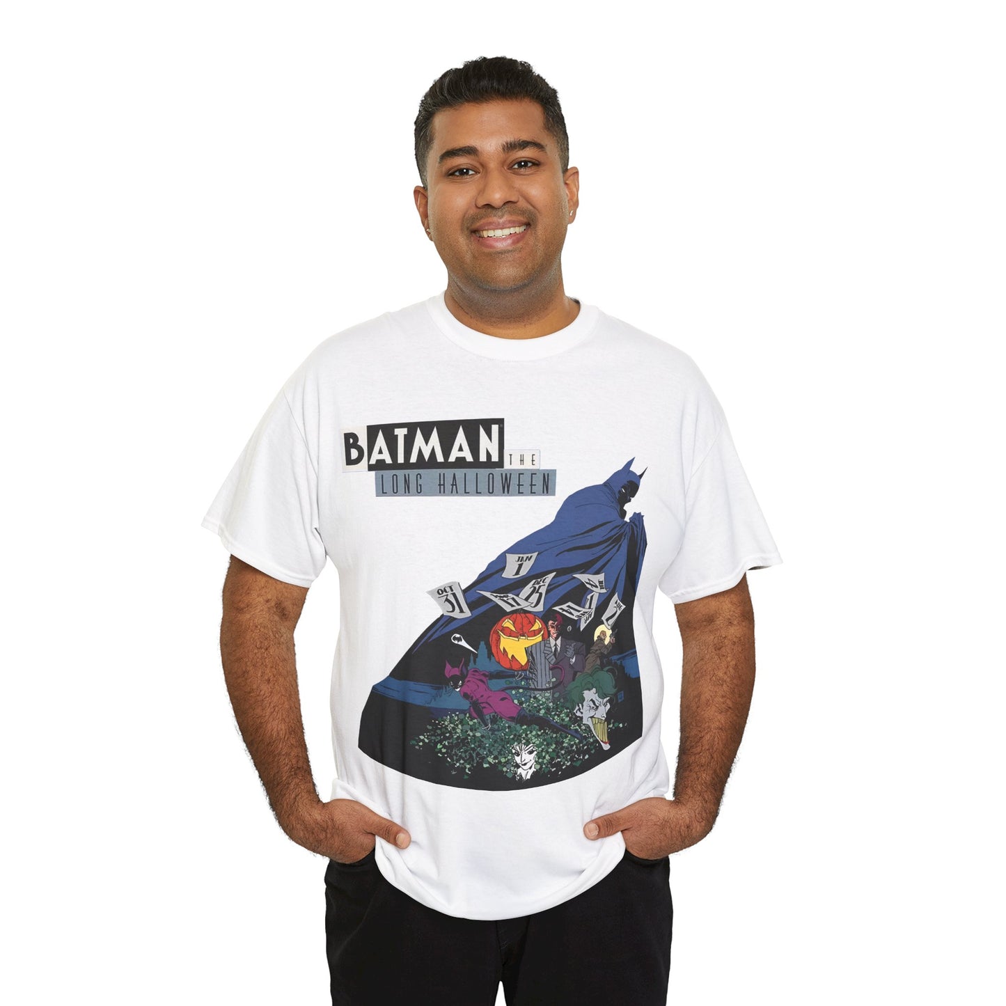 Batman The Long Halloween T-Shirt - Stunning Tim Sale Art - Joker, Catwoman, Two-Face, Poison Ivy, Commissioner Gordon - DC Comics - Classic Story