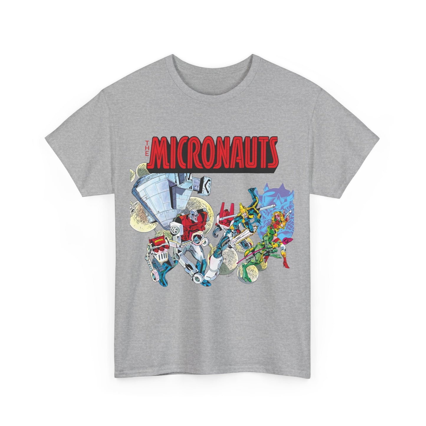 Micronauts T-Shirt - Jackson Guice Art - Arcturus Rann, Biotron, Marionette, Acroyear, Bug - Marvel Comics