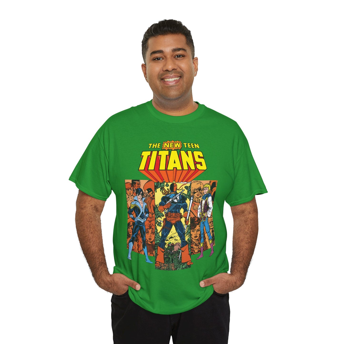 New Teen Titans T-Shirt - George Perez Art - Judas Contract - Nightwing, Jericho, Deathstroke, Changeling. Starfire - DC Comics