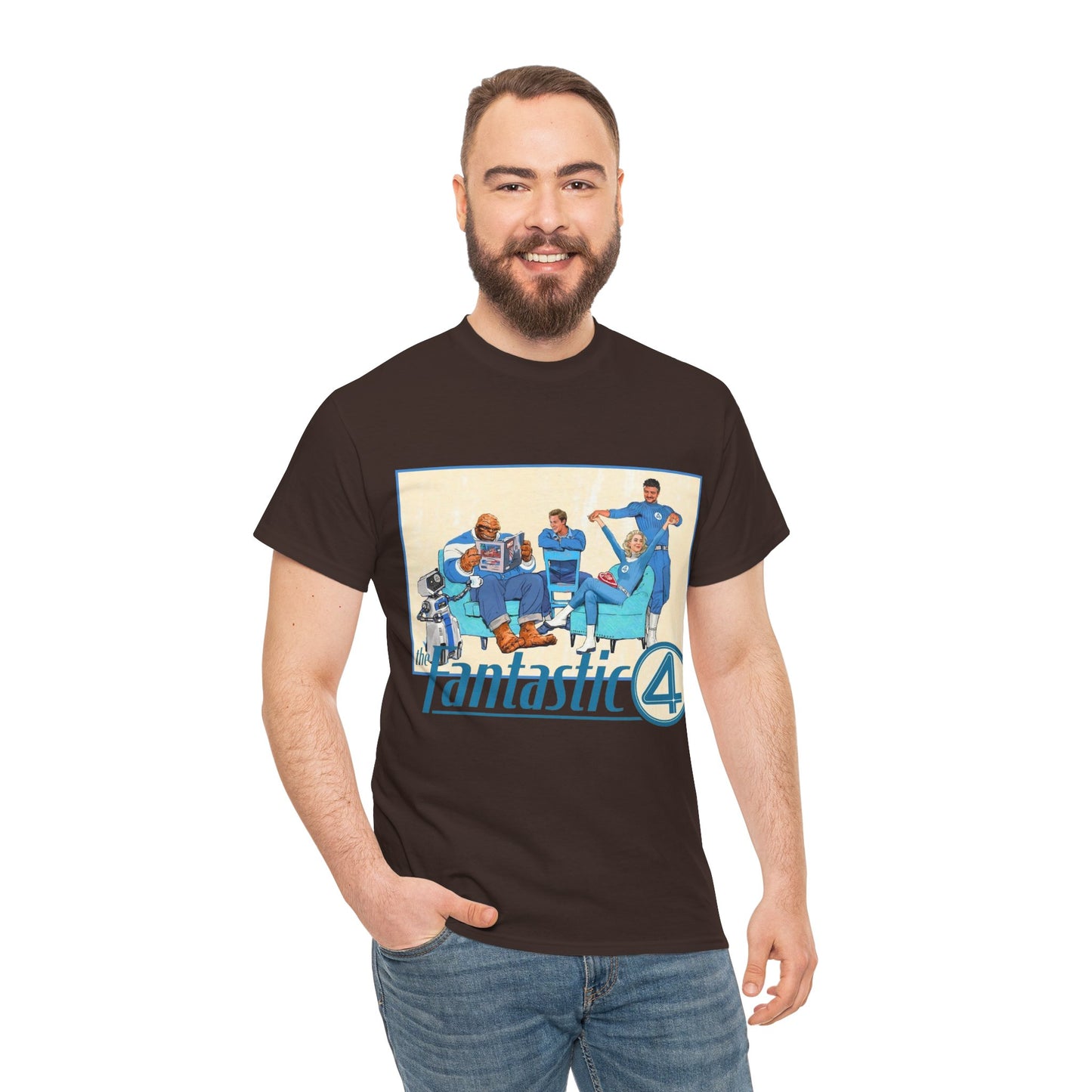 Fantastic Four T-Shirt - 2025 MCU Movie - Reed Richards, Invisible Woman, Thing, Human Torch - Marvel Comics Characters
