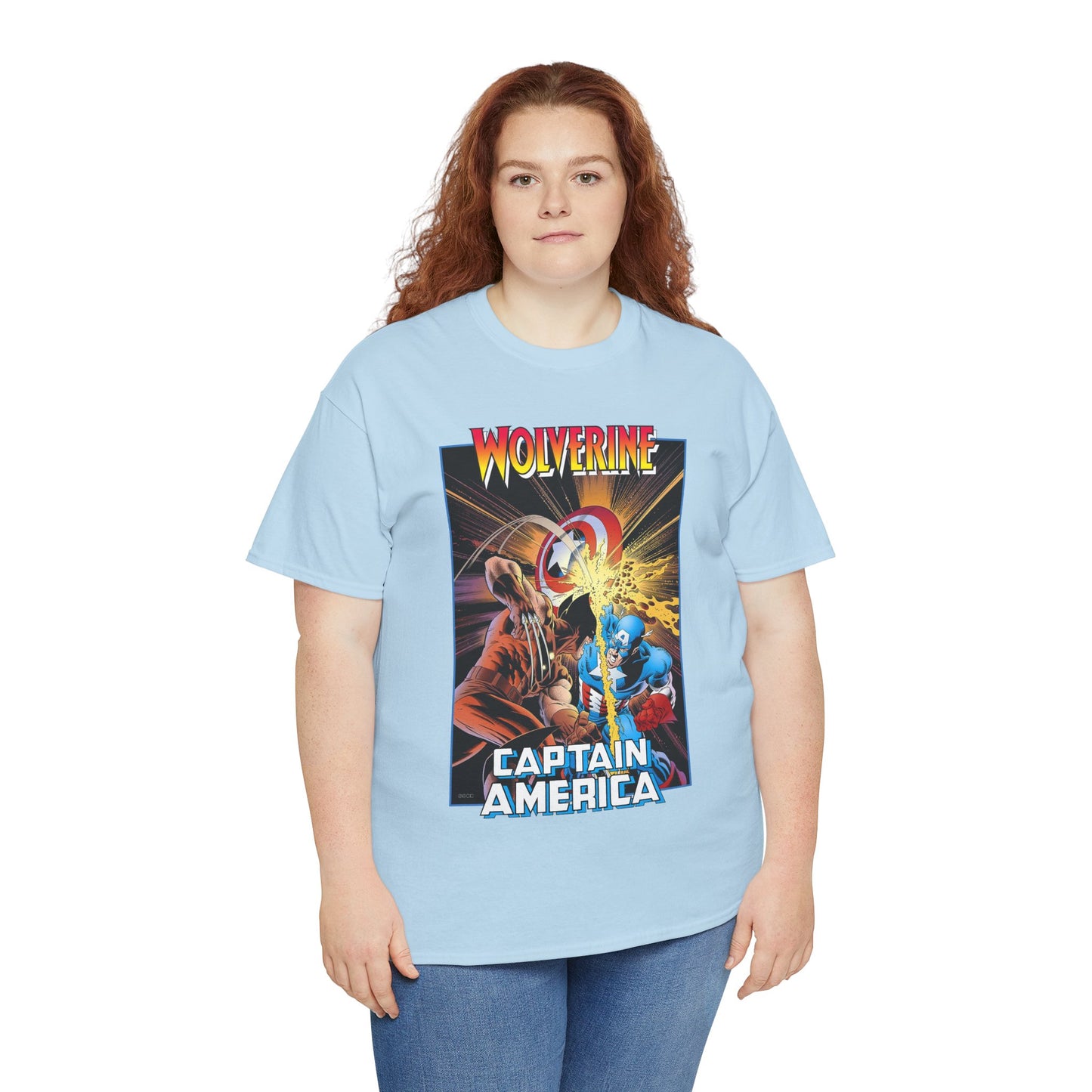 Wolverine Vs Captain America T-Shirt - Mike Zeck Classic Art - Marvel Comics