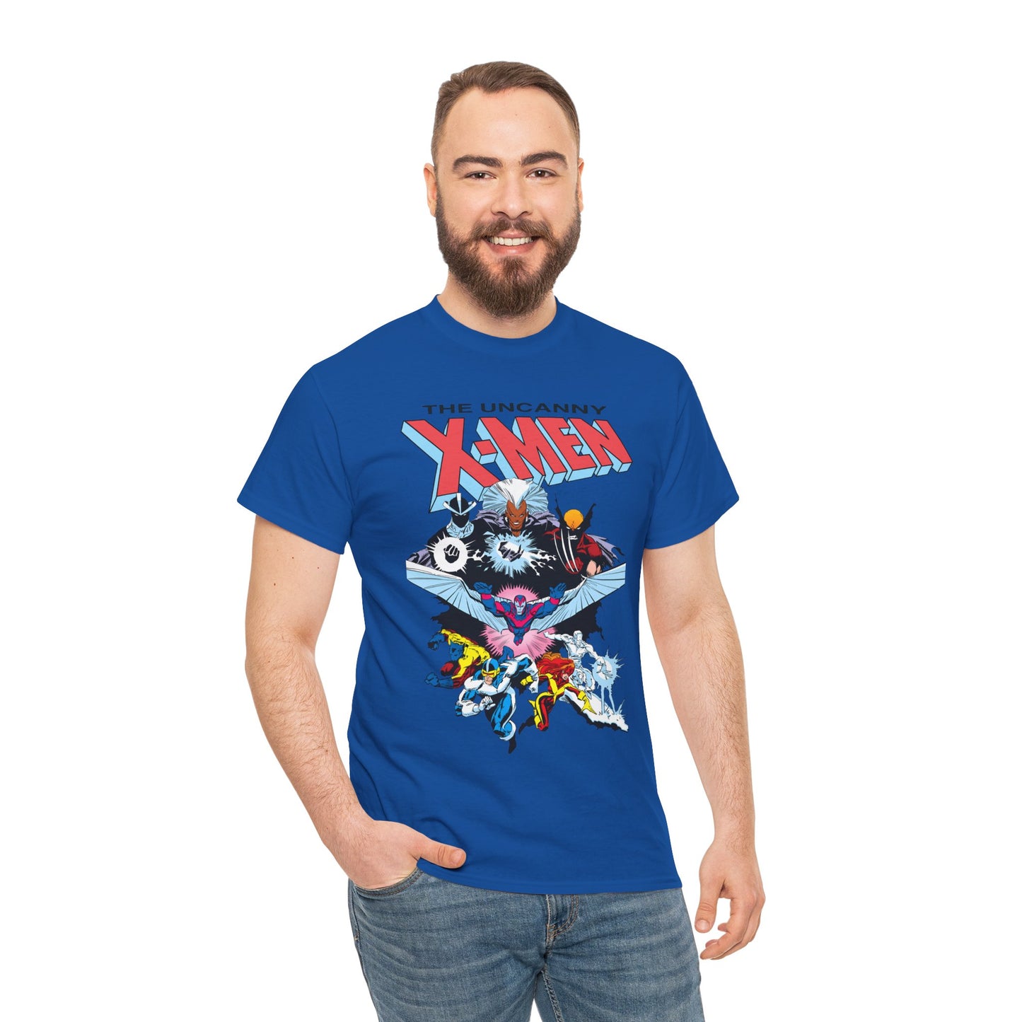 X-Men/X-Factor T-Shirt - Cyclops, Storm, Jean Grey, Iceman, Beast, Wolverine - Marvel Comics - From the Inferno Storyline - Mutant Battle
