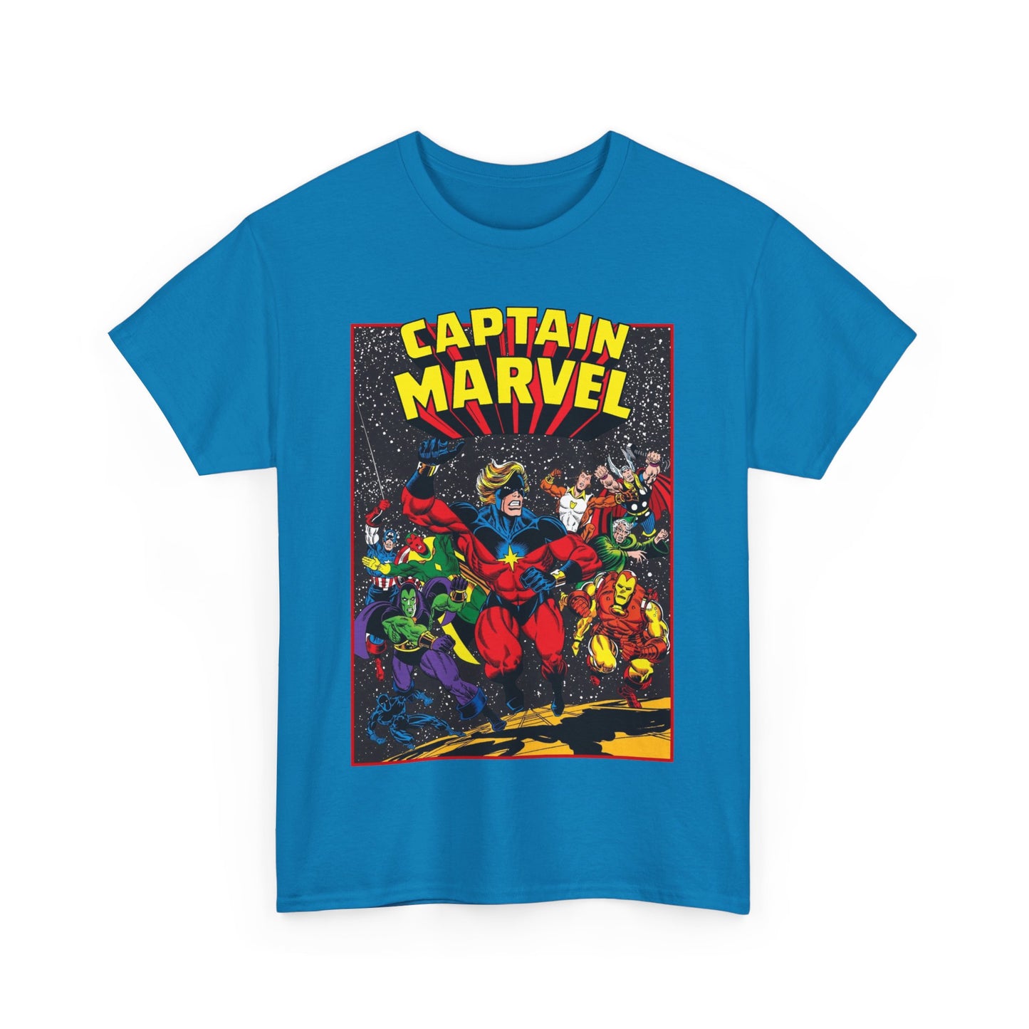 Captain Marvel T-Shirt - Marvel Comics - Jim Starlin Art - Mar-Vell - Kree - Cosmic Hero