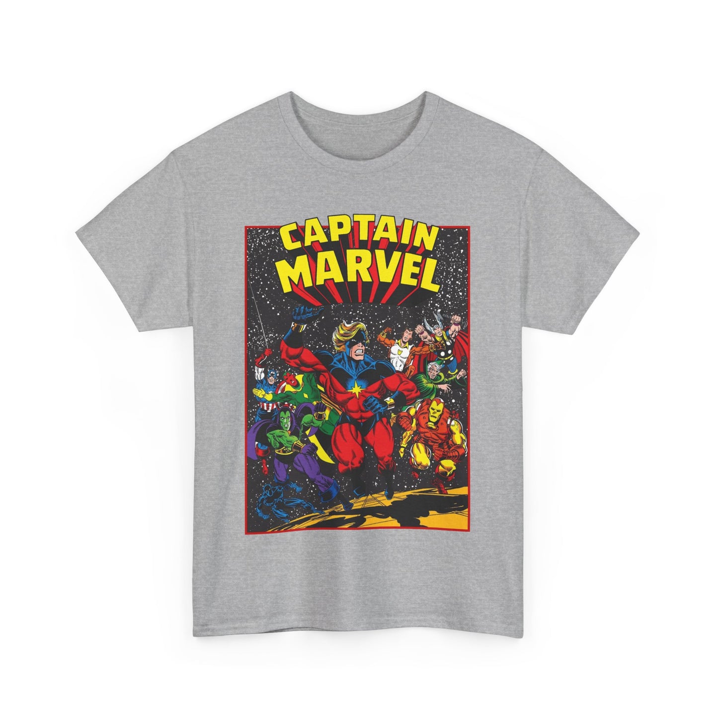 Captain Marvel T-Shirt - Marvel Comics - Jim Starlin Art - Mar-Vell - Kree - Cosmic Hero