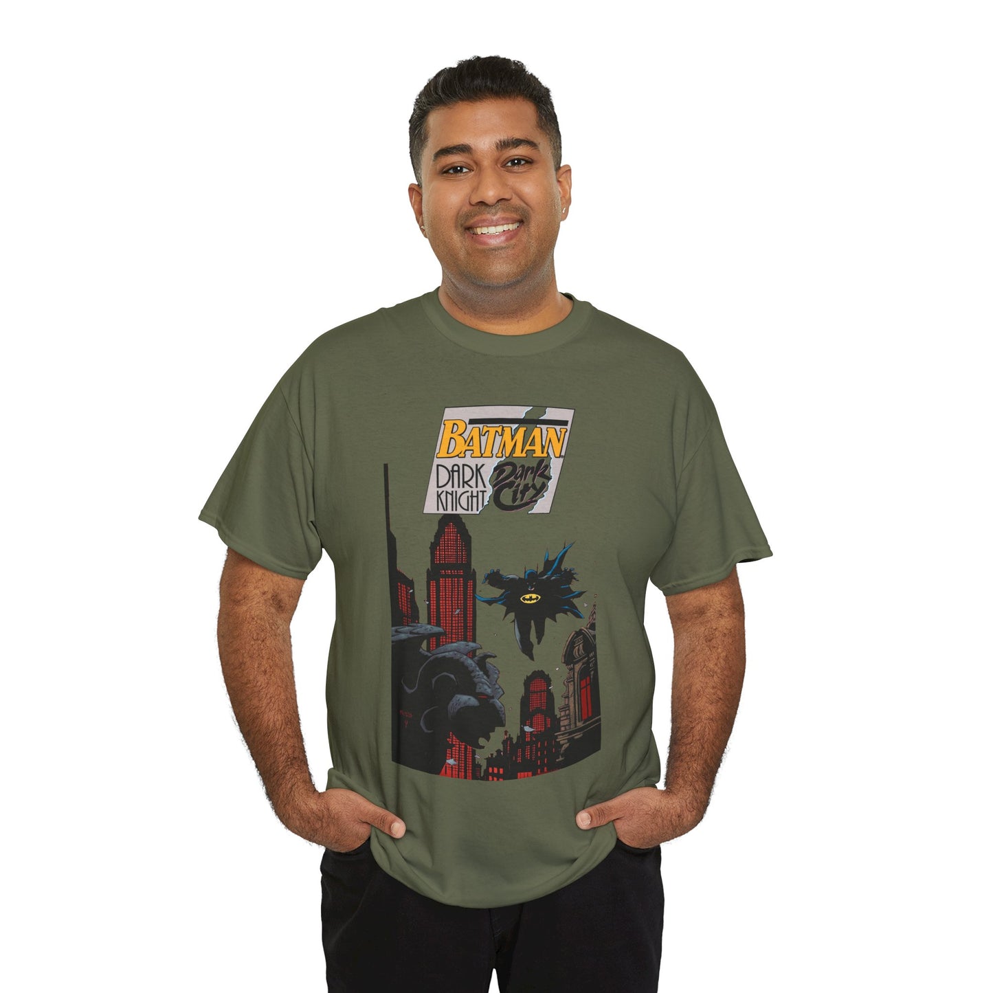 Batman: Dark Knight, Dark City T-Shirt - Mike Mignola Art - Gotham City, Bruce Wayne - 1990s Cover Art - DC Comics