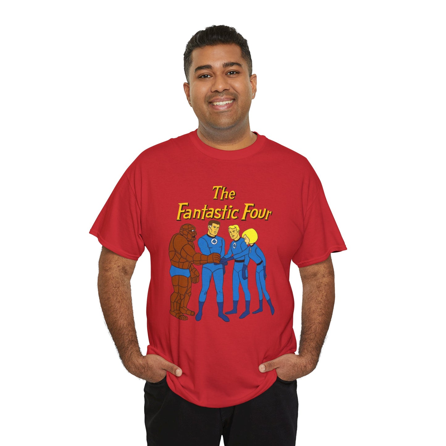 Fantastic Four T-Shirt - Hanna-Barbera 1960s Cartoon - Human Torch, The Thing, Invisible Woman - Marvel Comics