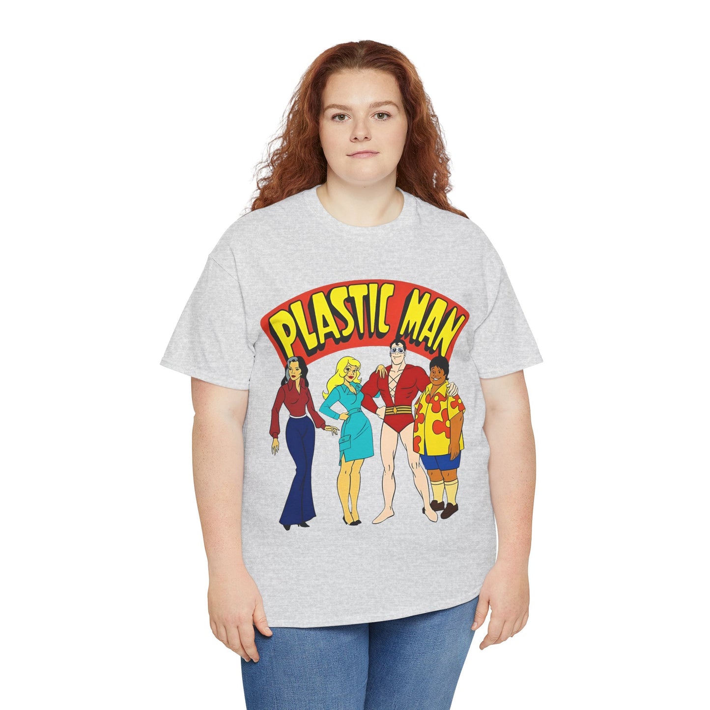 Plastic Man T-Shirt - Penny, Hula-Hula - Ruby-Spears Saturday Morning Cartoon 1980s - DC Comics Character