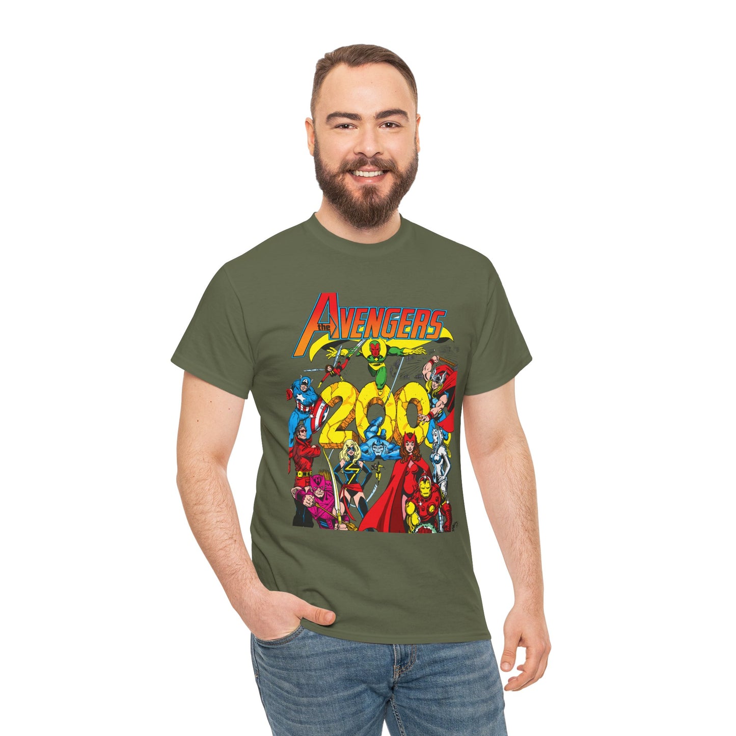 Avengers T-Shirt - George Perez Art - #200 Cover - Thor, Scarlet Witch, Iron Man, Vision, Hawkeye, Beast, Jocasta, Wasp, Captain America, Wonder Man