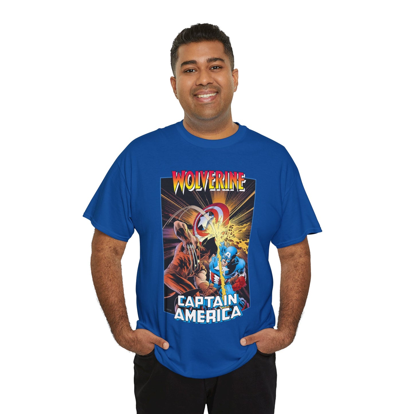 Wolverine Vs Captain America T-Shirt - Mike Zeck Classic Art - Marvel Comics